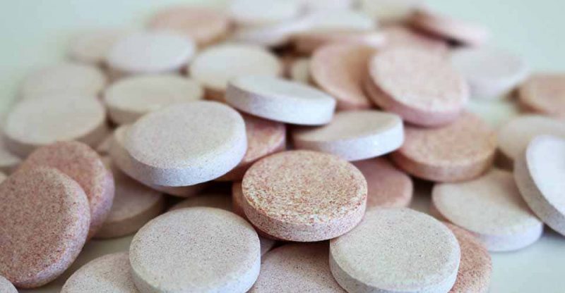 Microcrystalline cellulose (MCC) in vitamin tablets