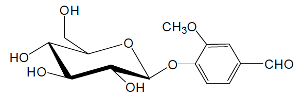 Chemical structure of vanillin glucoside